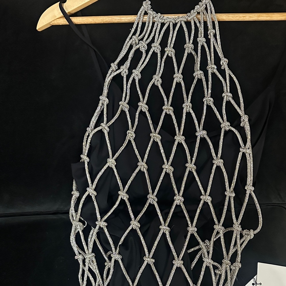 Zara silver rope halterneck dress